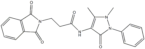 N-(1,5-dimethyl-3-oxo-2-phenyl-2,3-dihydro-1H-pyrazol-4-yl)-3-(1,3-dioxo-1,3-dihydro-2H-isoindol-2-yl)propanamide Struktur