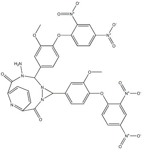 N'~2~,N'~6~-bis(4-{2,4-bisnitrophenoxy}-3-methoxybenzylidene)-2,6-pyridinedicarbohydrazide Struktur