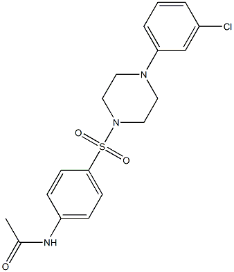 N-(4-{[4-(3-chlorophenyl)-1-piperazinyl]sulfonyl}phenyl)acetamide Struktur