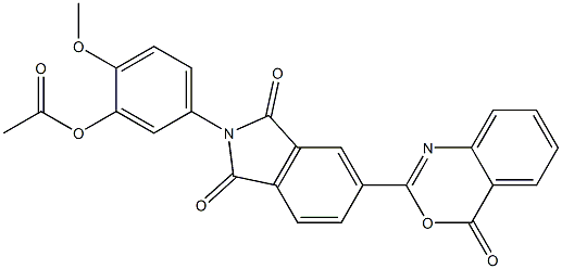 5-[1,3-dioxo-5-(4-oxo-4H-3,1-benzoxazin-2-yl)-1,3-dihydro-2H-isoindol-2-yl]-2-methoxyphenyl acetate Struktur