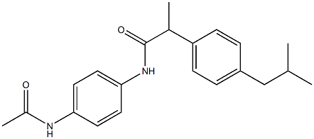 N-[4-(acetylamino)phenyl]-2-(4-isobutylphenyl)propanamide Struktur