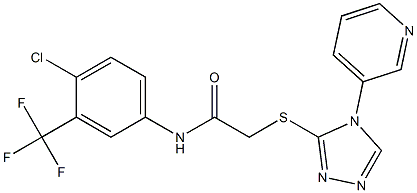 N-[4-chloro-3-(trifluoromethyl)phenyl]-2-[(4-pyridin-3-yl-4H-1,2,4-triazol-3-yl)sulfanyl]acetamide Struktur