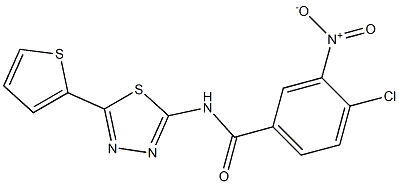 4-chloro-3-nitro-N-[5-(2-thienyl)-1,3,4-thiadiazol-2-yl]benzamide Struktur