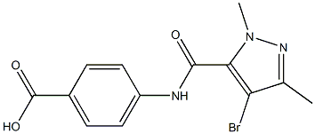 4-{[(4-bromo-1,3-dimethyl-1H-pyrazol-5-yl)carbonyl]amino}benzoic acid Struktur