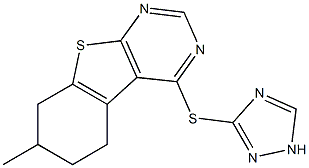 7-methyl-5,6,7,8-tetrahydro[1]benzothieno[2,3-d]pyrimidin-4-yl 1H-1,2,4-triazol-3-yl sulfide Struktur