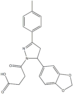 4-[5-(1,3-benzodioxol-5-yl)-3-(4-methylphenyl)-4,5-dihydro-1H-pyrazol-1-yl]-4-oxobutanoic acid Struktur