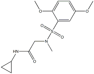 N-cyclopropyl-2-[[(2,5-dimethoxyphenyl)sulfonyl](methyl)amino]acetamide Struktur