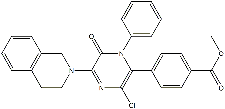 methyl 4-[3-chloro-5-(3,4-dihydro-2(1H)-isoquinolinyl)-6-oxo-1-phenyl-1,6-dihydro-2-pyrazinyl]benzoate Struktur