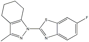 6-fluoro-2-(3-methyl-4,5,6,7-tetrahydro-1H-indazol-1-yl)-1,3-benzothiazole Struktur