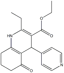 ethyl 2-ethyl-5-oxo-4-pyridin-4-yl-1,4,5,6,7,8-hexahydroquinoline-3-carboxylate Struktur