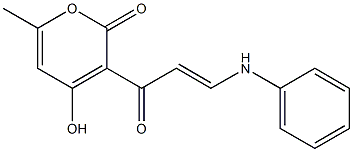 3-(3-anilinoacryloyl)-4-hydroxy-6-methyl-2H-pyran-2-one Struktur