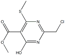 methyl 2-(chloromethyl)-4-hydroxy-6-(methylsulfanyl)-5-pyrimidinecarboxylate Struktur