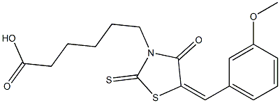 6-[5-(3-methoxybenzylidene)-4-oxo-2-thioxo-1,3-thiazolidin-3-yl]hexanoic acid Struktur