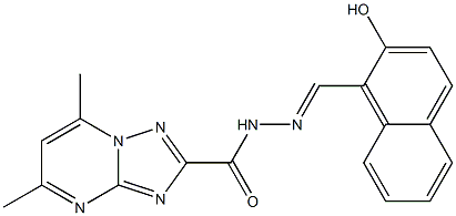 N'-[(2-hydroxy-1-naphthyl)methylene]-5,7-dimethyl[1,2,4]triazolo[1,5-a]pyrimidine-2-carbohydrazide Struktur