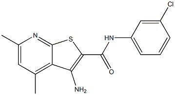 3-amino-N-(3-chlorophenyl)-4,6-dimethylthieno[2,3-b]pyridine-2-carboxamide Struktur