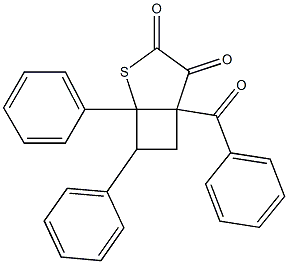 5-benzoyl-1,7-diphenyl-2-thiabicyclo[3.2.0]heptane-3,4-dione Struktur