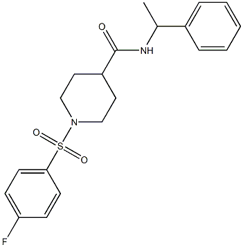 1-[(4-fluorophenyl)sulfonyl]-N-(1-phenylethyl)piperidine-4-carboxamide Struktur