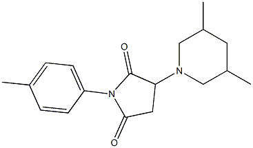 3-(3,5-dimethyl-1-piperidinyl)-1-(4-methylphenyl)-2,5-pyrrolidinedione Struktur