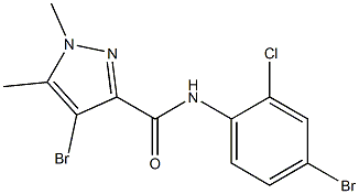 4-bromo-N-(4-bromo-2-chlorophenyl)-1,5-dimethyl-1H-pyrazole-3-carboxamide Struktur