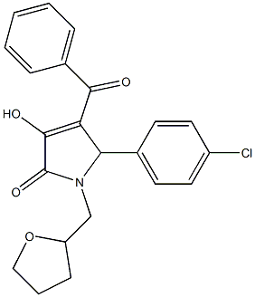 4-benzoyl-5-(4-chlorophenyl)-3-hydroxy-1-(tetrahydro-2-furanylmethyl)-1,5-dihydro-2H-pyrrol-2-one Struktur