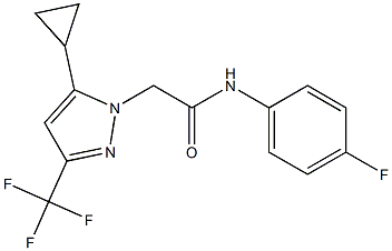 2-[5-cyclopropyl-3-(trifluoromethyl)-1H-pyrazol-1-yl]-N-(4-fluorophenyl)acetamide Struktur