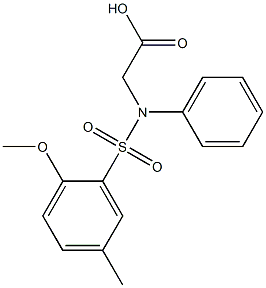 {[(2-methoxy-5-methylphenyl)sulfonyl]anilino}acetic acid Struktur