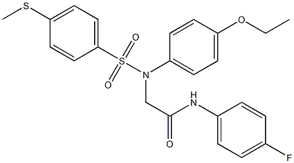 2-([4-(ethyloxy)phenyl]{[4-(methylsulfanyl)phenyl]sulfonyl}amino)-N-(4-fluorophenyl)acetamide Struktur