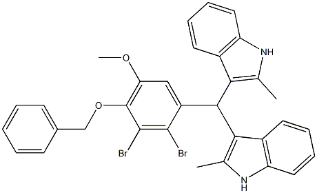 3-[[4-(benzyloxy)-2,3-dibromo-5-methoxyphenyl](2-methyl-1H-indol-3-yl)methyl]-2-methyl-1H-indole Struktur