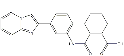 2-{[3-(5-methylimidazo[1,2-a]pyridin-2-yl)anilino]carbonyl}cyclohexanecarboxylic acid Struktur