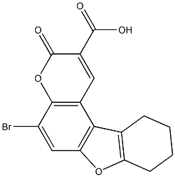 5-bromo-3-oxo-8,9,10,11-tetrahydro-3H-[1]benzofuro[3,2-f]chromene-2-carboxylic acid Struktur