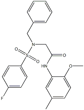 2-{benzyl[(4-fluorophenyl)sulfonyl]amino}-N-(2-methoxy-5-methylphenyl)acetamide Struktur