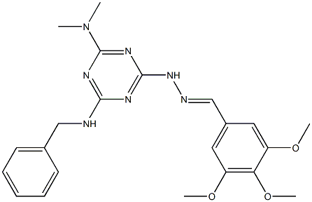 3,4,5-trimethoxybenzaldehyde [4-(benzylamino)-6-(dimethylamino)-1,3,5-triazin-2-yl]hydrazone Struktur