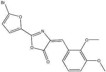 2-(5-bromo-2-furyl)-4-(2,3-dimethoxybenzylidene)-1,3-oxazol-5(4H)-one Struktur