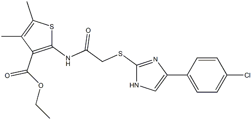 ethyl 2-[({[4-(4-chlorophenyl)-1H-imidazol-2-yl]sulfanyl}acetyl)amino]-4,5-dimethyl-3-thiophenecarboxylate Struktur