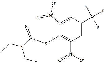 2,6-bisnitro-4-(trifluoromethyl)phenyl diethyldithiocarbamate Struktur