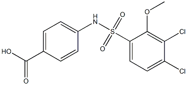 4-{[(3,4-dichloro-2-methoxyphenyl)sulfonyl]amino}benzoic acid Struktur