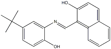 1-{[(5-tert-butyl-2-hydroxyphenyl)imino]methyl}-2-naphthol Struktur