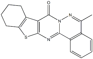 5-methyl-9,10,11,12-tetrahydro-8H-[1]benzothieno[2',3':4,5]pyrimido[2,1-a]phthalazin-8-one Struktur