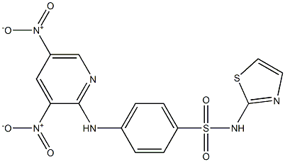 4-({3,5-bisnitro-2-pyridinyl}amino)-N-(1,3-thiazol-2-yl)benzenesulfonamide Struktur