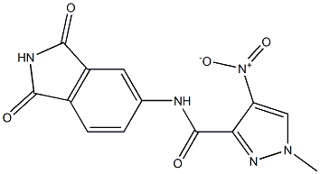 N-(1,3-dioxo-2,3-dihydro-1H-isoindol-5-yl)-4-nitro-1-methyl-1H-pyrazole-3-carboxamide Struktur