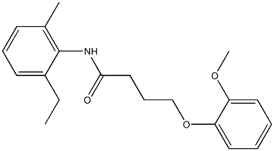 N-(2-ethyl-6-methylphenyl)-4-(2-methoxyphenoxy)butanamide Struktur