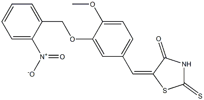 5-[3-({2-nitrobenzyl}oxy)-4-methoxybenzylidene]-2-thioxo-1,3-thiazolidin-4-one Struktur