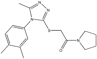 4-(3,4-dimethylphenyl)-5-methyl-4H-1,2,4-triazol-3-yl 2-oxo-2-(1-pyrrolidinyl)ethyl sulfide Struktur