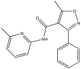 5-methyl-N-(6-methyl-2-pyridinyl)-3-phenyl-4-isoxazolecarboxamide Struktur