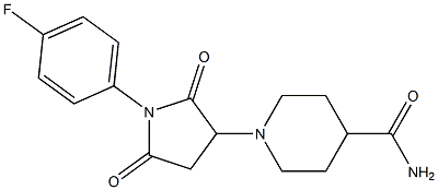 1-[1-(4-fluorophenyl)-2,5-dioxo-3-pyrrolidinyl]-4-piperidinecarboxamide Struktur