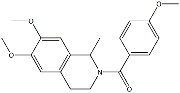 6,7-dimethoxy-2-(4-methoxybenzoyl)-1-methyl-1,2,3,4-tetrahydroisoquinoline Struktur