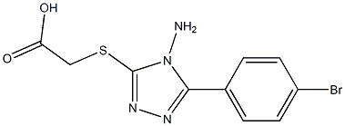 {[4-amino-5-(4-bromophenyl)-4H-1,2,4-triazol-3-yl]sulfanyl}acetic acid Struktur