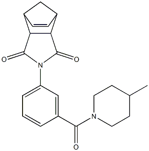 4-{3-[(4-methylpiperidin-1-yl)carbonyl]phenyl}-4-azatricyclo[5.2.1.0~2,6~]dec-8-ene-3,5-dione Struktur