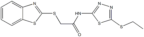 2-(1,3-benzothiazol-2-ylsulfanyl)-N-[5-(ethylsulfanyl)-1,3,4-thiadiazol-2-yl]acetamide Struktur