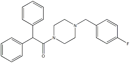 1-(diphenylacetyl)-4-(4-fluorobenzyl)piperazine Struktur